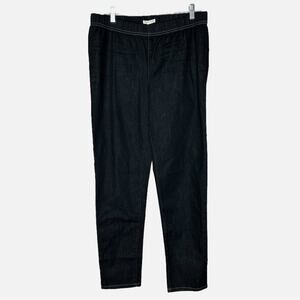 Eileen Fisher Elastic Waist Slim Jeans - VINTAGE BLACK